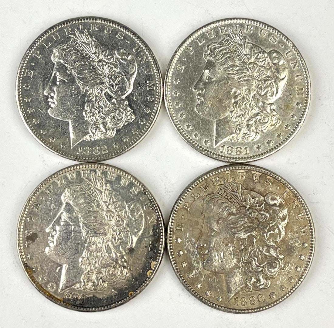 Group of 4 US Morgan Silver Dollars (1 of 2)