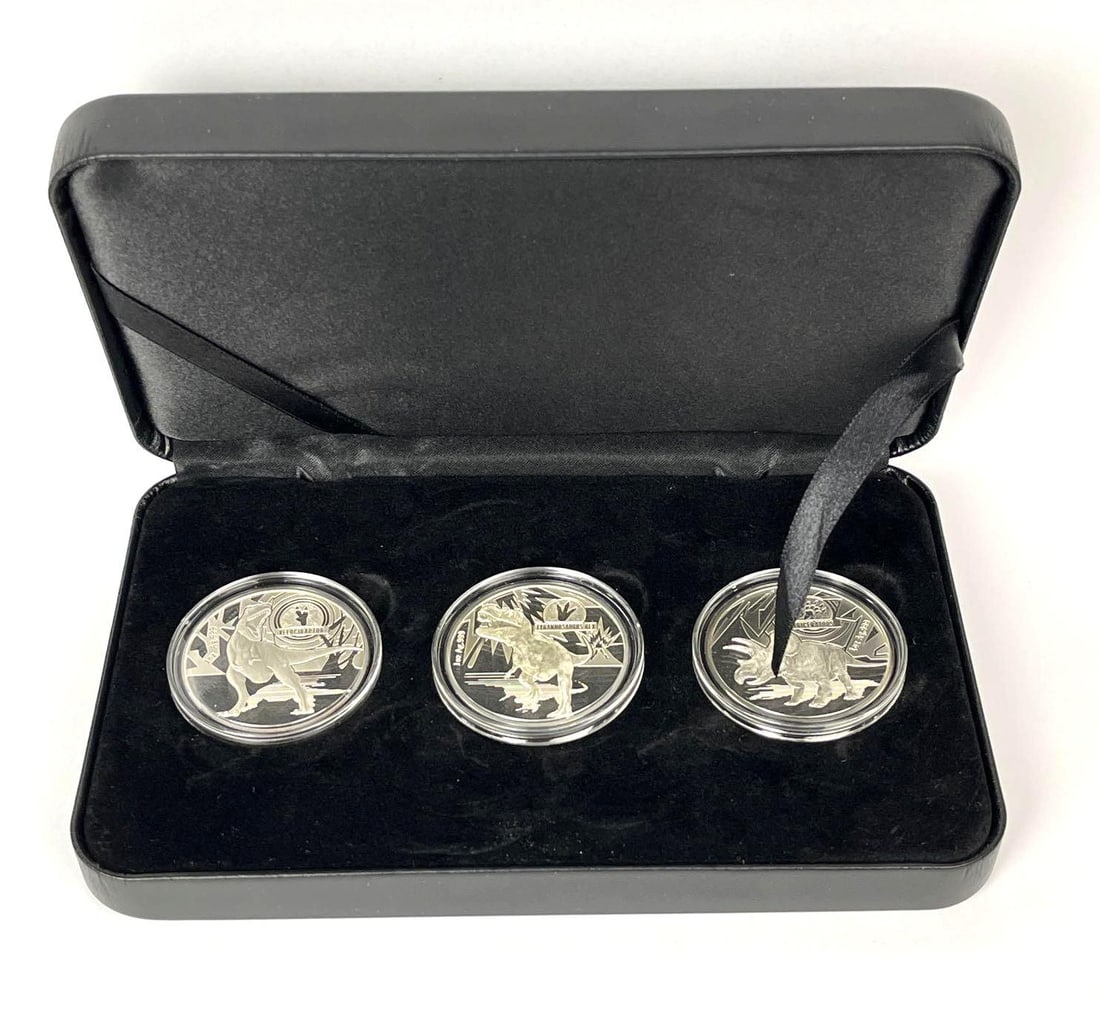 Group of 3 2021 Solomon $5 The Age of Dinosaurs 1 oz .999 Silver Proof Coins (1 of 5)