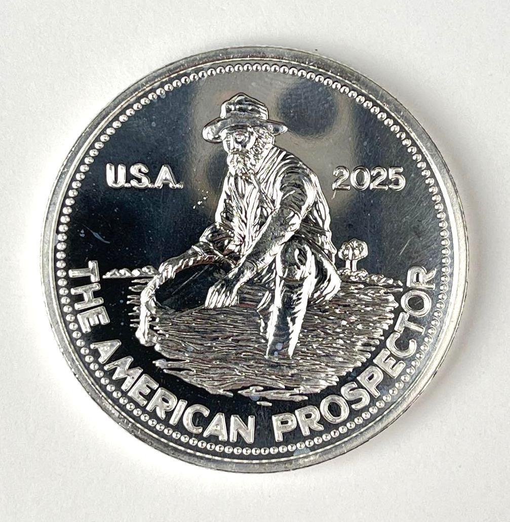 2025 Engelhard The American Prospector 1 oz 999 Fine Silver Round (1 of 2)