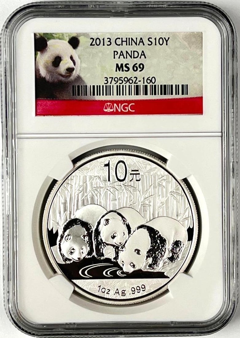 2013 China 10 Yuan Panda 1 oz .999 Fine Silver Round NGC MS69 (1 of 2)