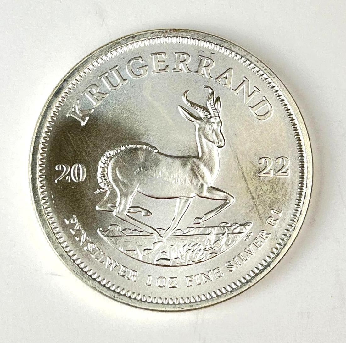 2022 South Africa Krugerrand 1 oz .999 Fine Silver Coin (1 of 2)