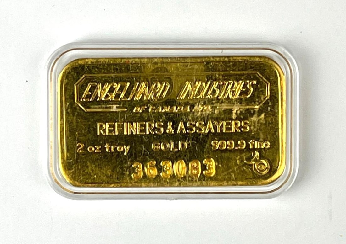 SUPER RARE Engelhard 2 oz 999.9 Fine Gold Ingot/ Bar (1 of 2)