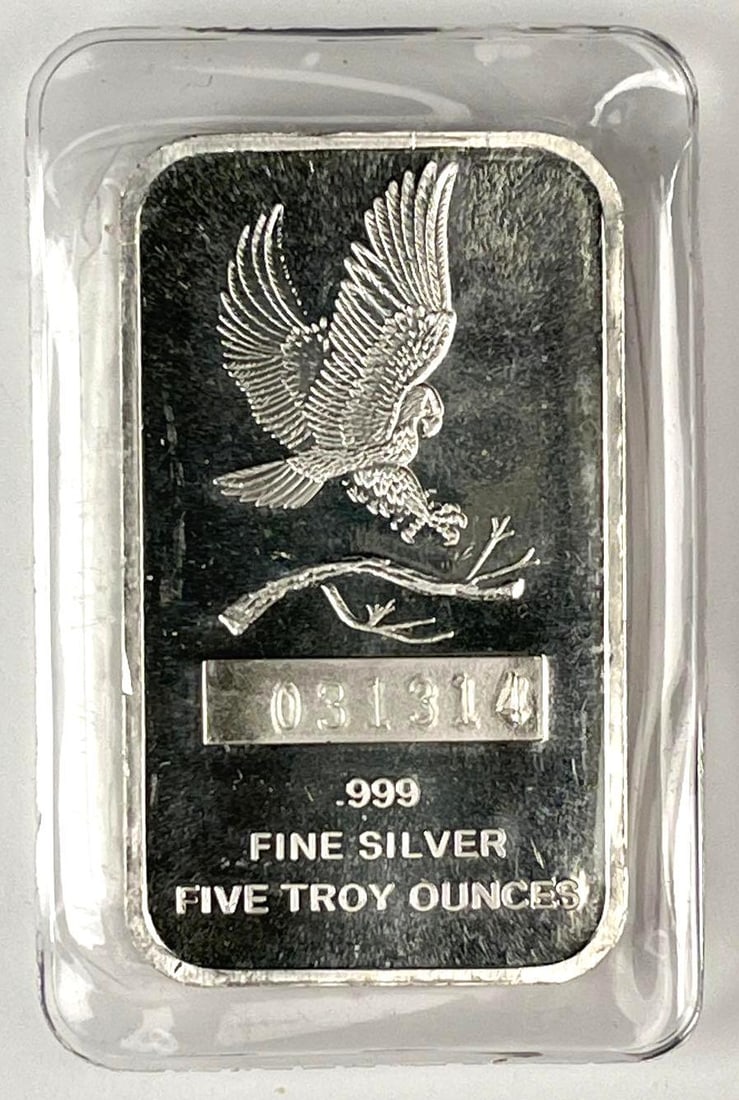 SilverTowne Eagle 5 oz .999 Fine Silver Ingot/ Bar (1 of 2)
