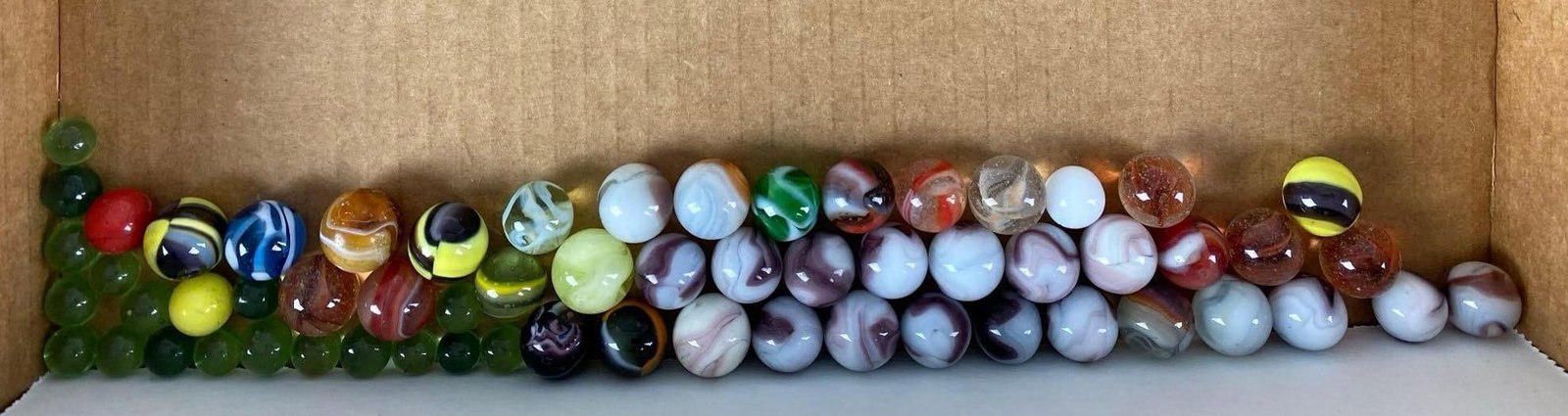 Group of Assorted Glass Marbles: Largest measures .6 inches