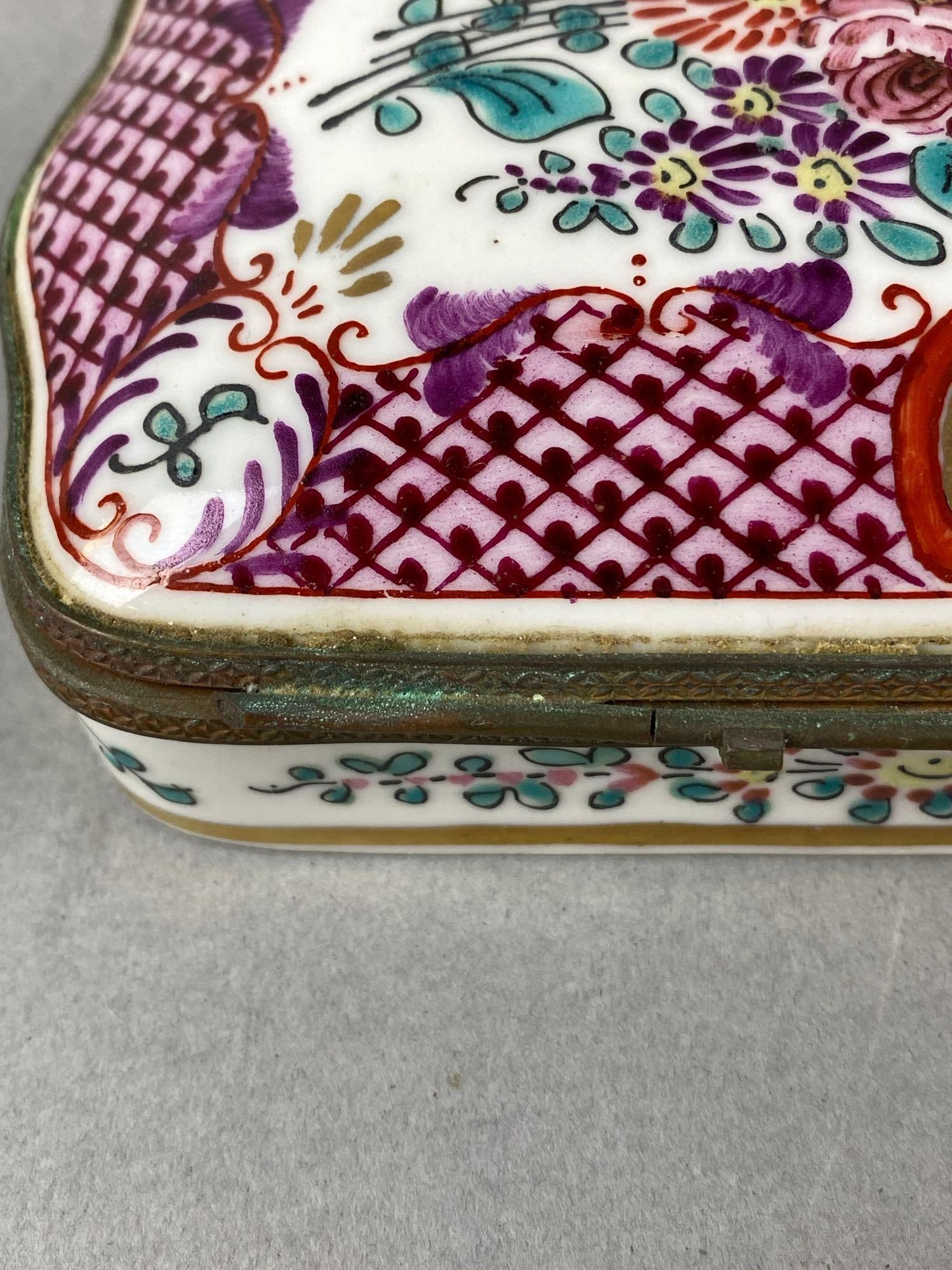 French Hand Painted Trinket Box - 4