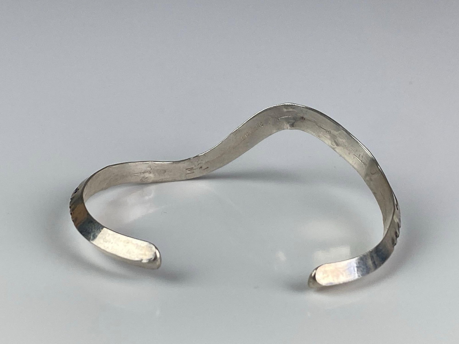 Signed JM Sterling Silver Cuff Bracelet - 2