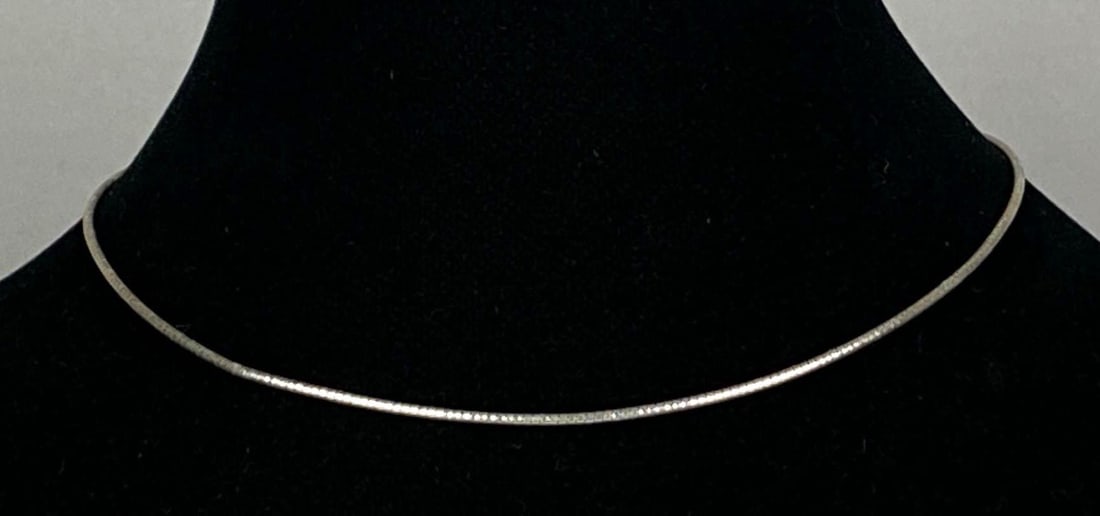Paolo Rombo Sterling Silver Snake Chain Necklace: Measures 16 inches in length