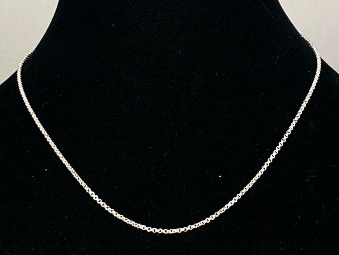 Sterling Silver Chain Necklace: Measures 17 1/2 inches in length