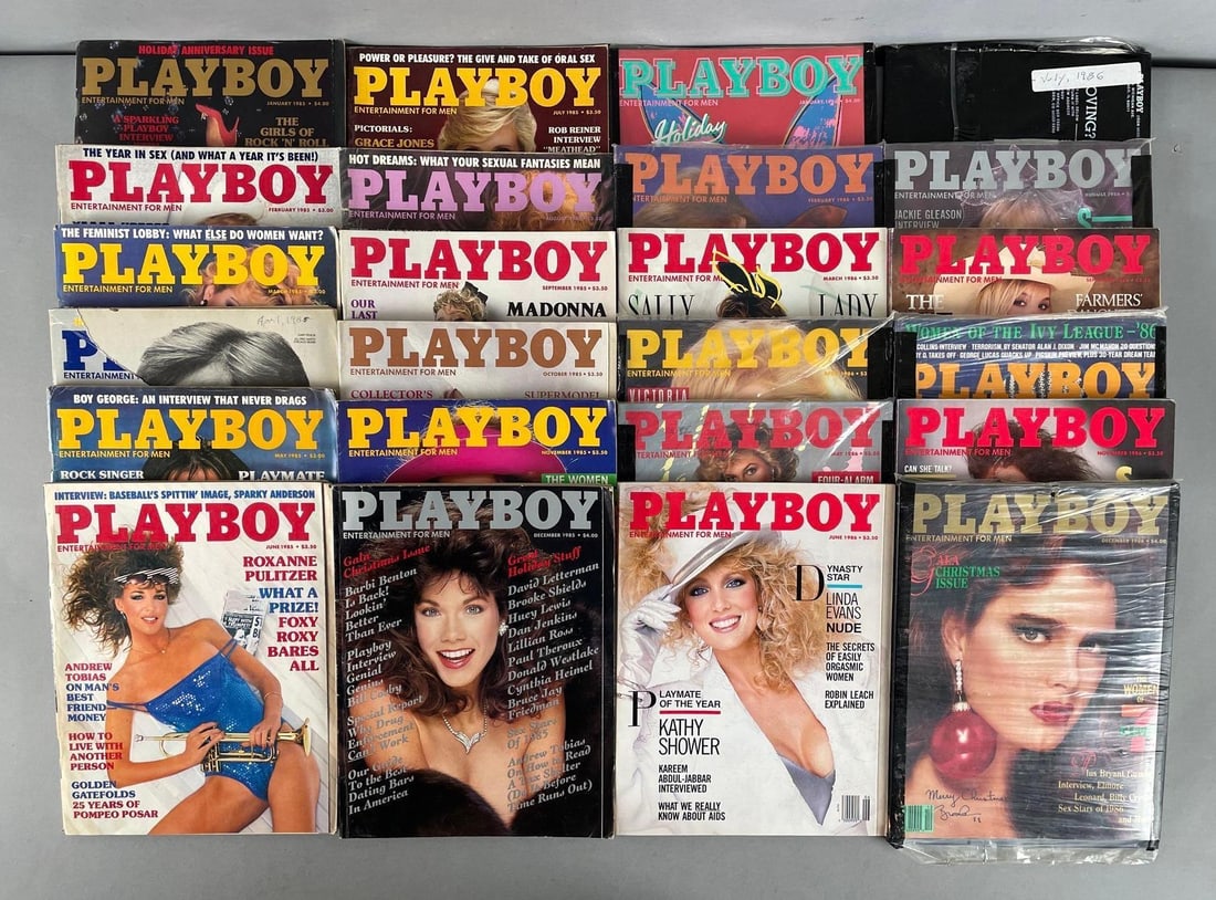 Complete Sets of 1985, 86 Playboy Magazines (1 of 3)