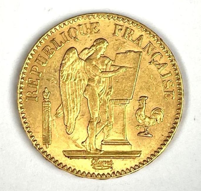 1887 Republique Francaise 20 Francs Lucky Angel Gold Coin (1 of 2)
