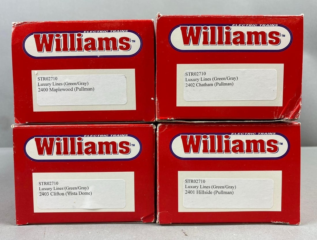 Group of 4 Williams Electric Trains O Gauge Reproduction Streamline Train Cars (1 of 2)