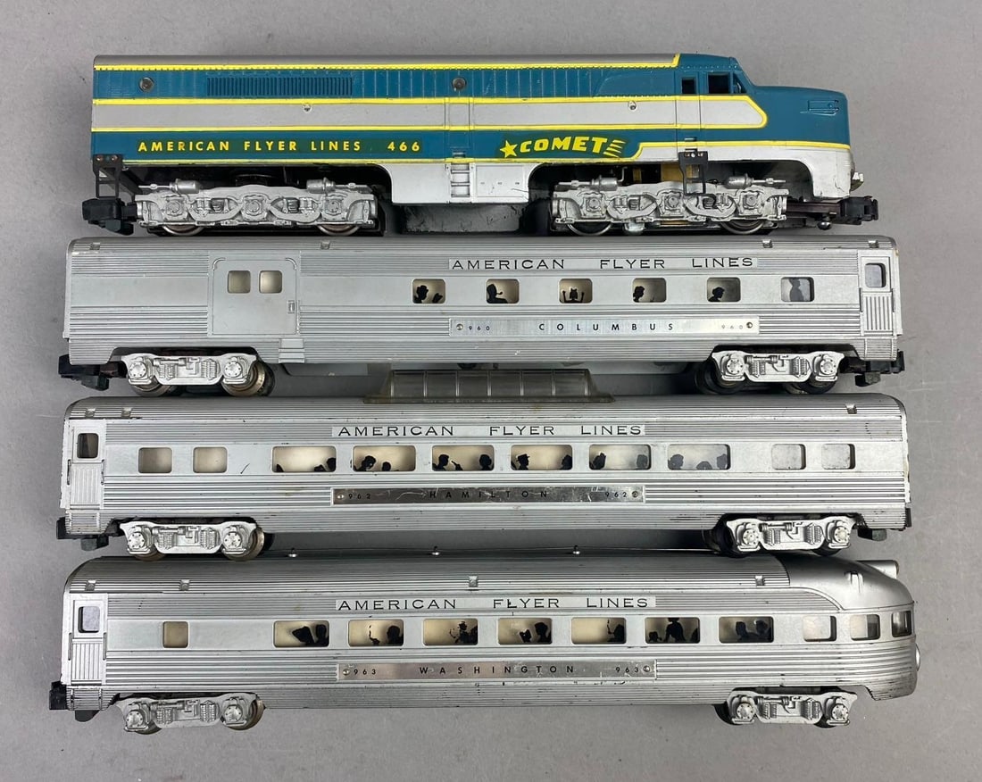 Gilbert American Flyer S Gauge Comet 466 Diesel Locomotive Set (1 of 3)