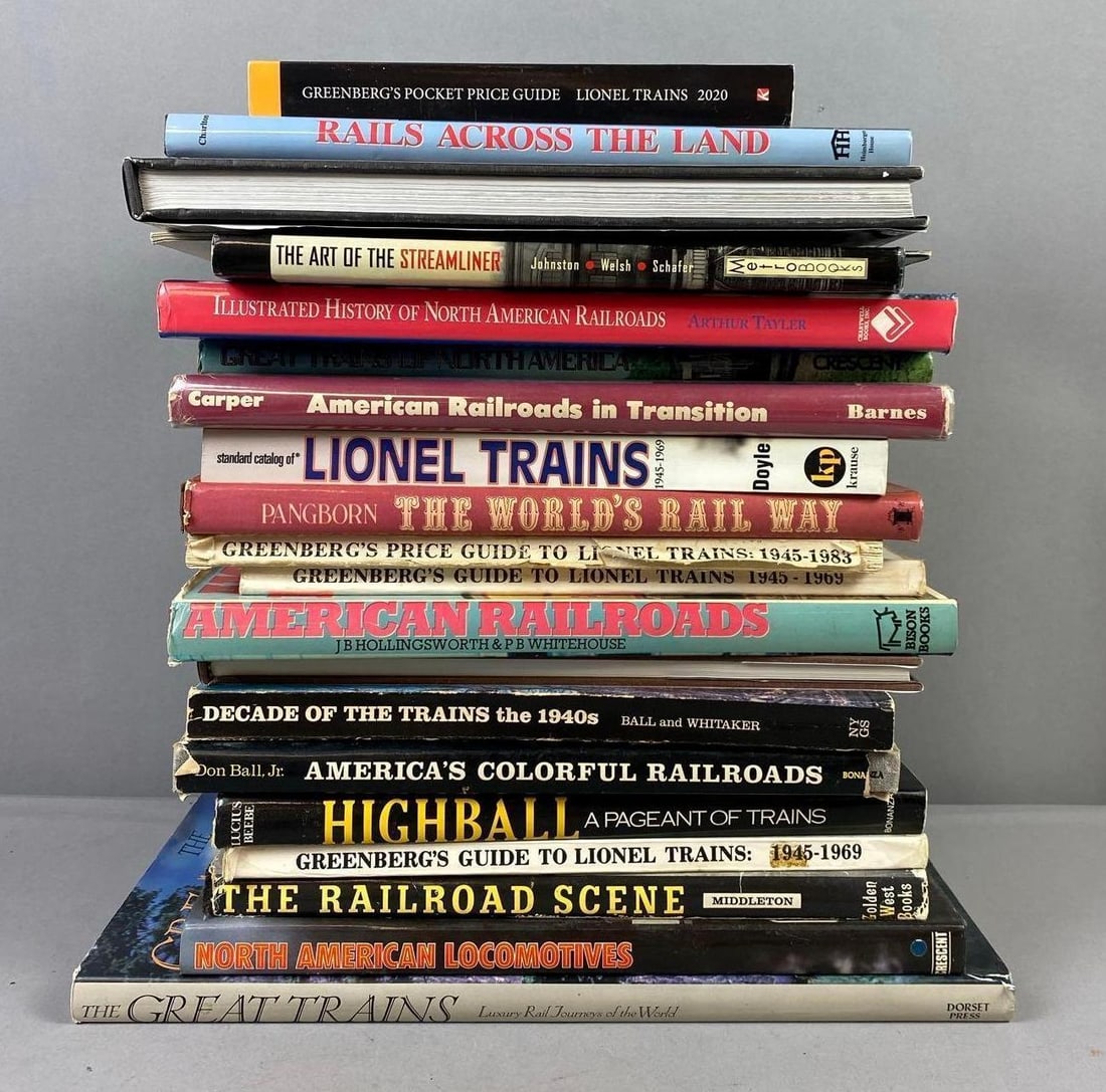 Group of Assorted Railroad Books: Include Locomotives, Highball, and more. Largest book measure L 14 x W 10 inches.