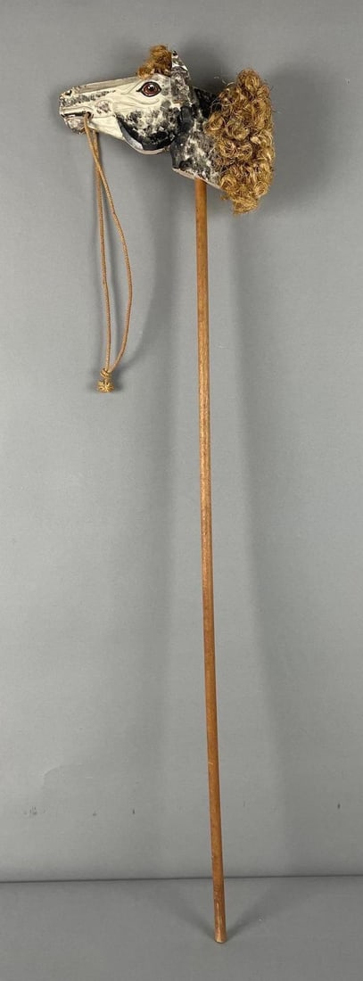 Hand-Painted Wood Hobby Horse: Measures 40 1/2" x 10"