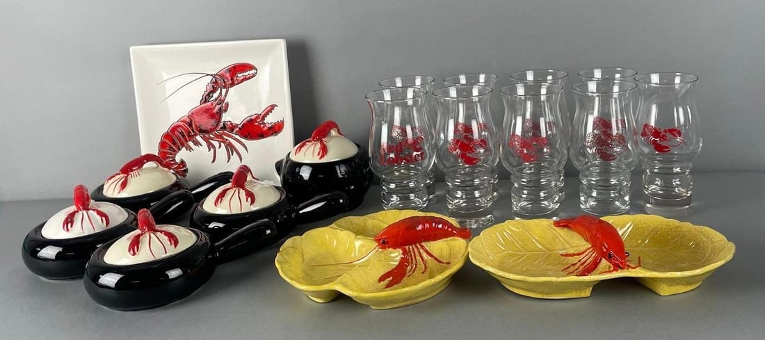 Group of Lobster Dishes and Pint Glasses (1 of 3)