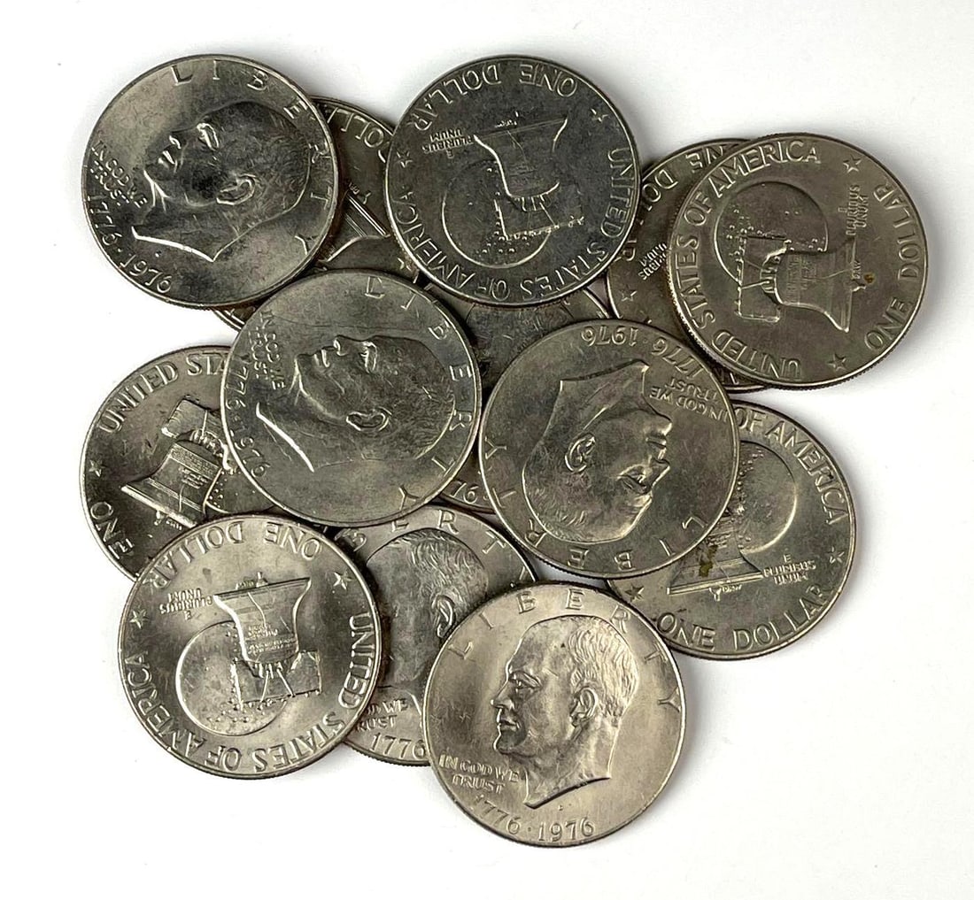Group of 13 1976 US Eisenhower Bicentennial Dollars (1 of 1)