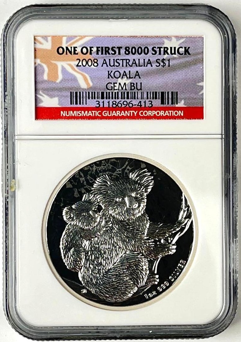 2008 Australia $1 Koala 1 oz 999 Silver NGC GEM BU (1 of 2)