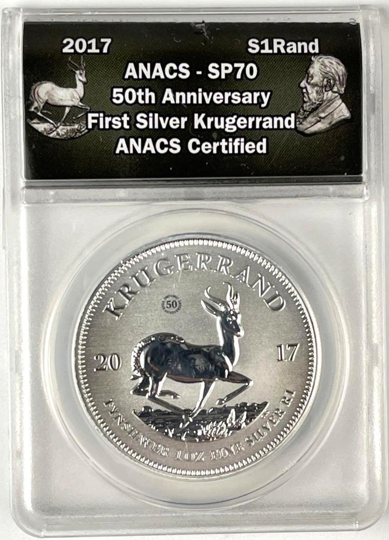 2017 South Africa Krugerrand 1 oz Fine Silver ANACS SP70 (1 of 2)