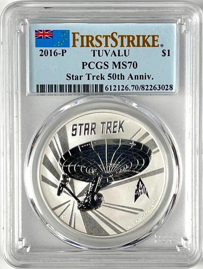 2016 P Tuvalu $1 Star Trek 1 oz 999 Silver Round PCGS MS70 (1 of 2)