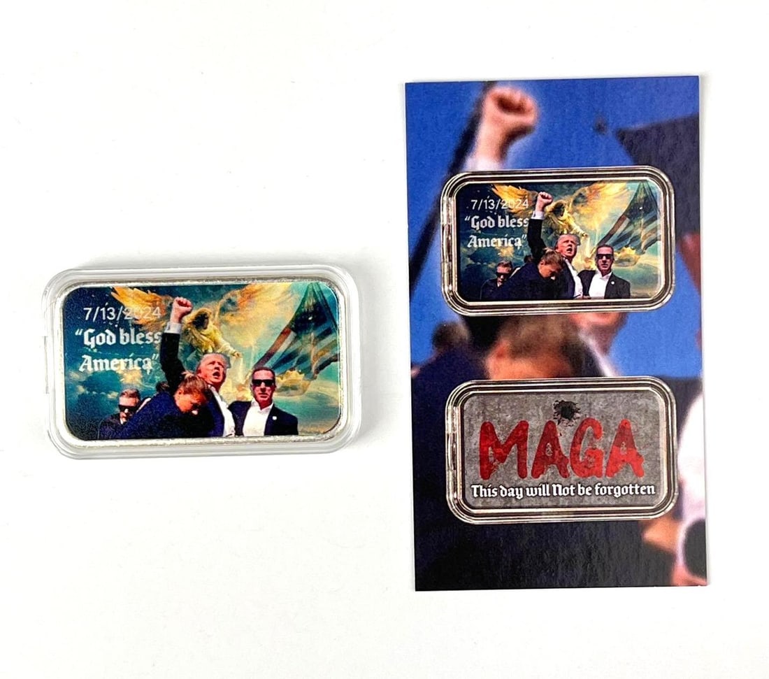 Captains Chest Bullion Colorized Assassination Attempt 1 oz .999 Silver Ingot/ Bar (1 of 2)