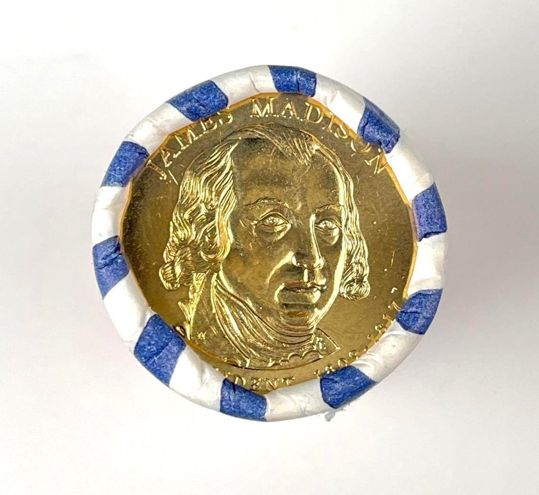 US Mint $25 James Madison Presidential $1 D Coin Roll (1 of 2)