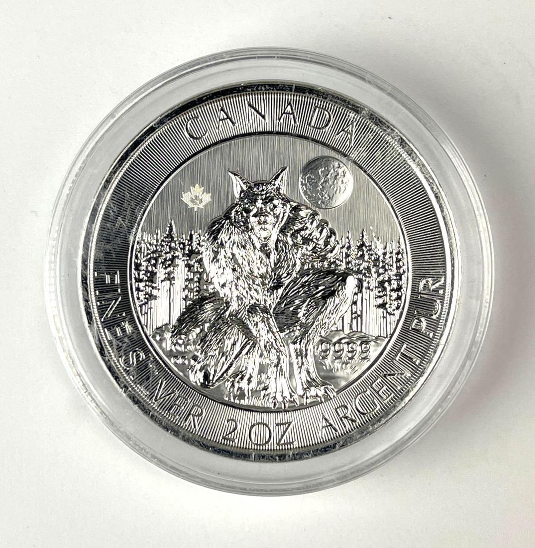 2021 Canada $10 Werewolf with Maple Leaf Privy 2 oz Fine Silver Coin (1 of 2)
