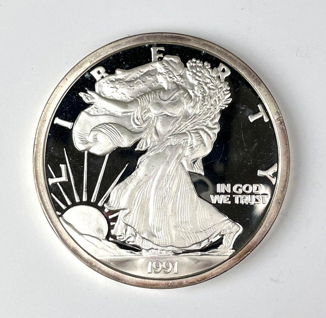 1991 American Silver Eagle Design 12 oz .999 Silver Round (1 of 2)