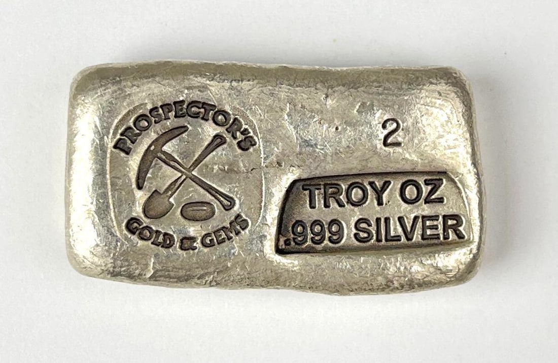 Prospectors Gold and Gems 2 oz .999 Silver Ingot/ Bar (1 of 2)