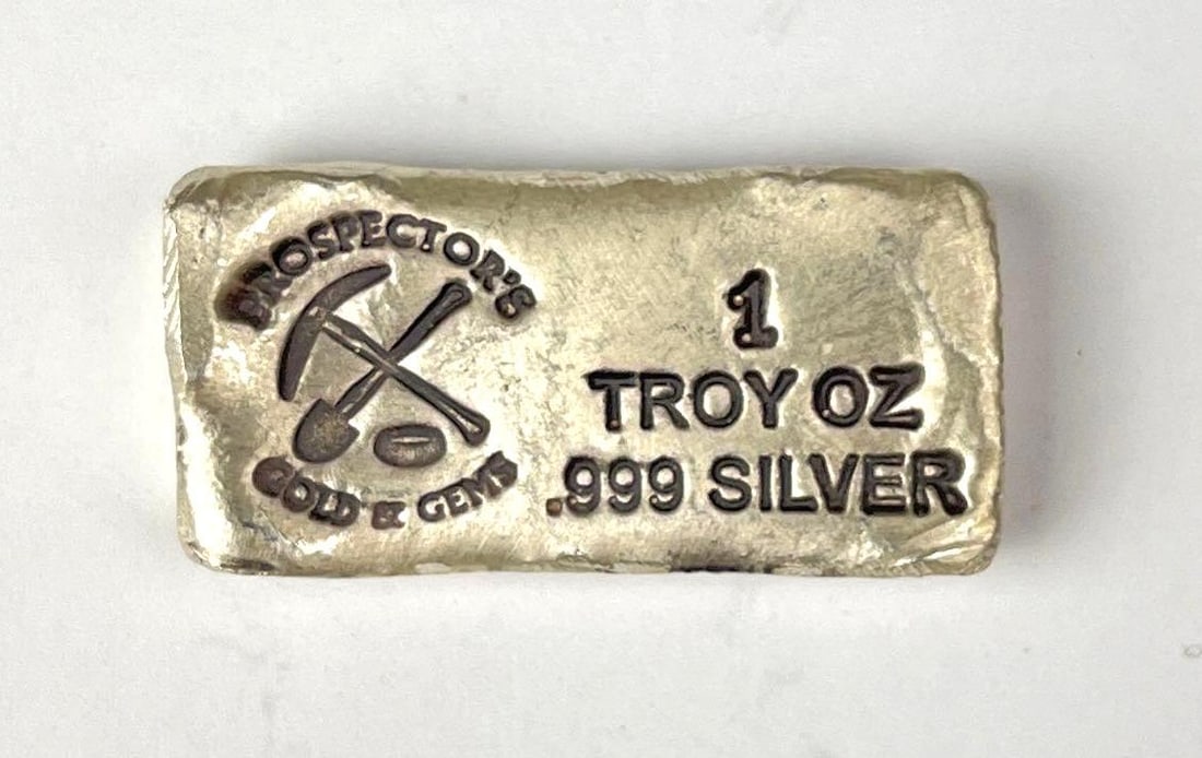 Prospectors Gold and Gems 1 oz .999 Silver Ingot/ Bar (1 of 2)