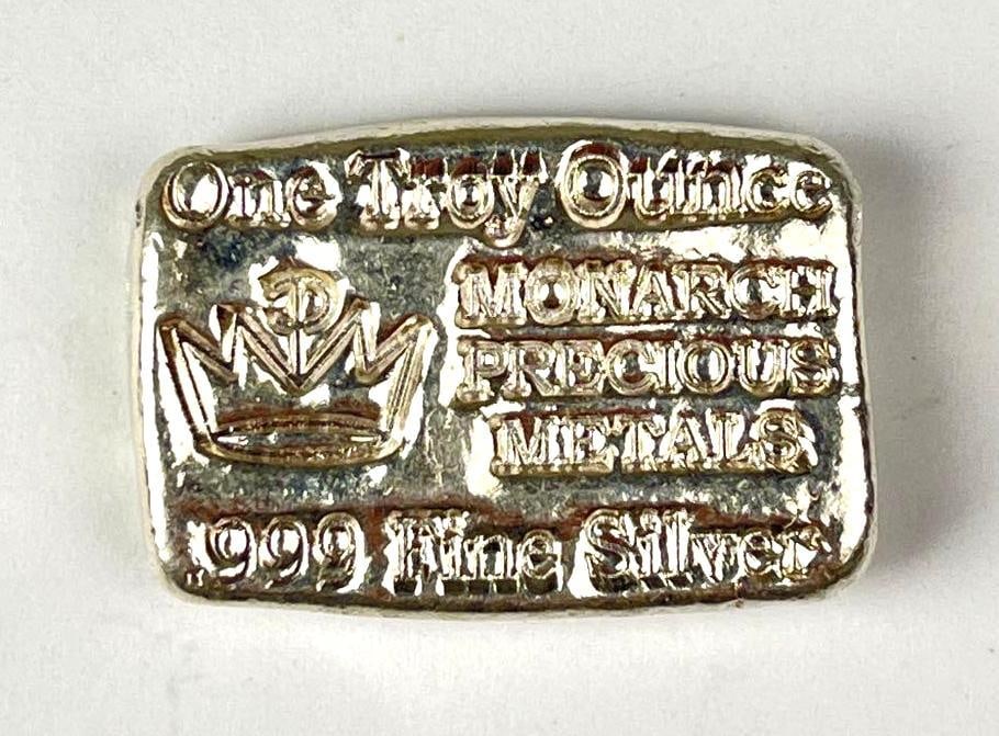 Monarch Precious Metals 1 oz .999 Fine Silver Ingot/ Bar: Monarch Precious Metals 1 oz .999 Fine Silver Ingot/ Bar