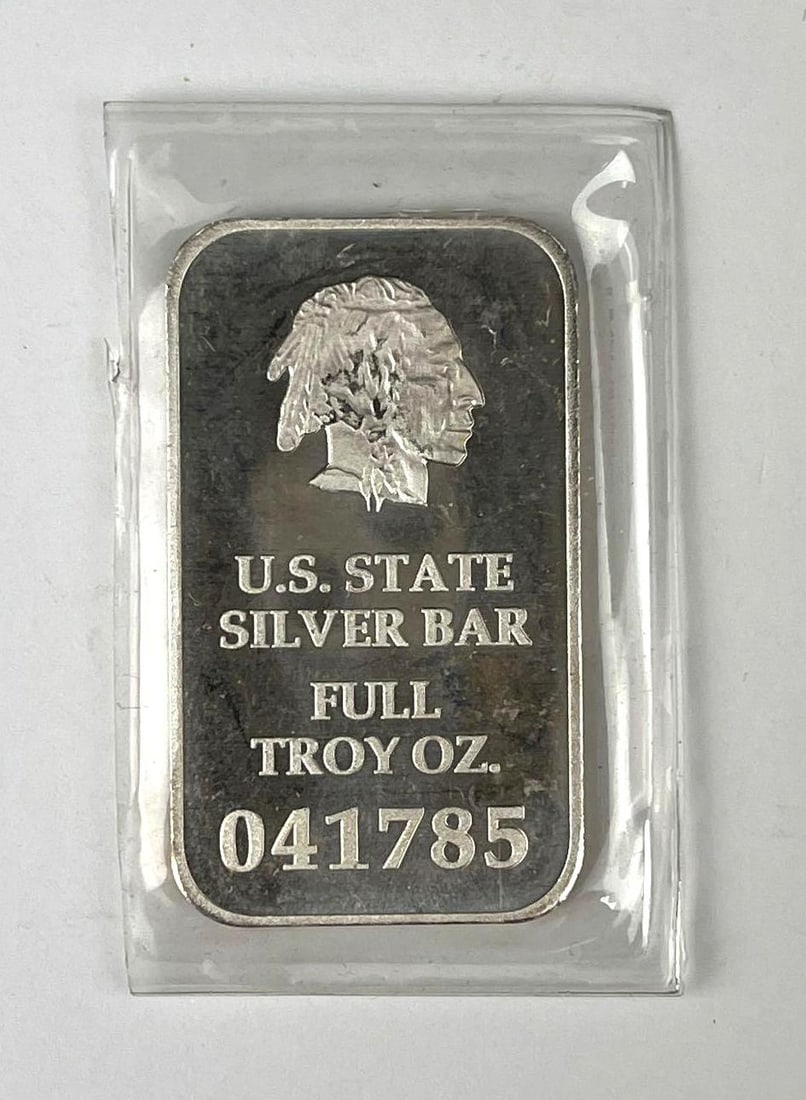 US State Silver Bar Illinois 1 oz .999 Fine Silver Ingot/ Bar (1 of 2)