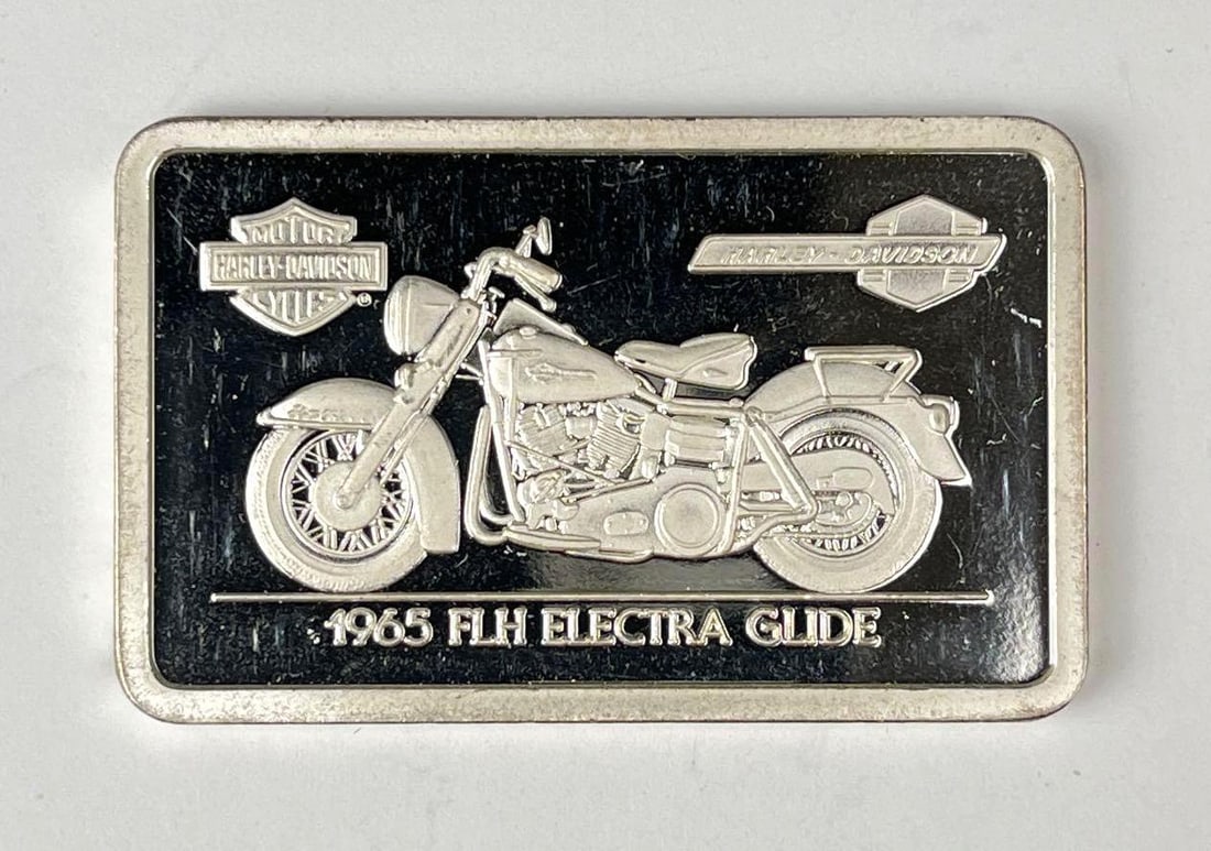 1996 Harley Davison 1965 FLH Electra Glide 1.38 oz .999 Fine Silver Ingot/ Bar (1 of 2)