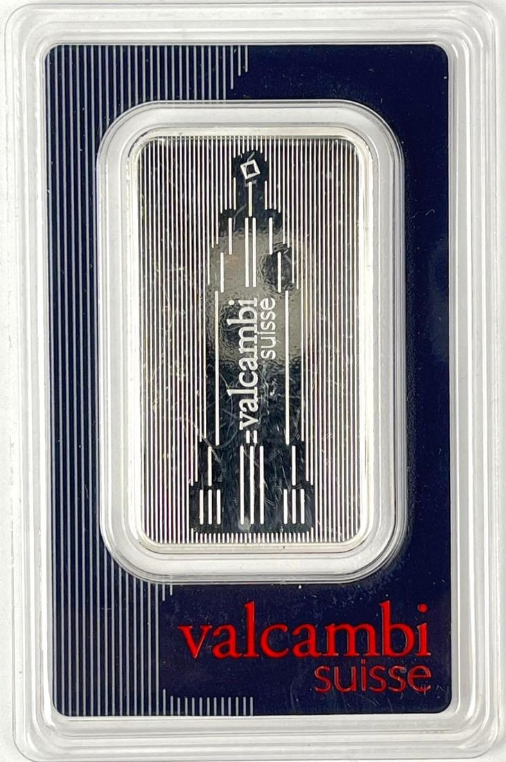 Valcambi Suisse Skyline 1 oz 999.0 Fine Silver Ingot/ Bar (1 of 2)