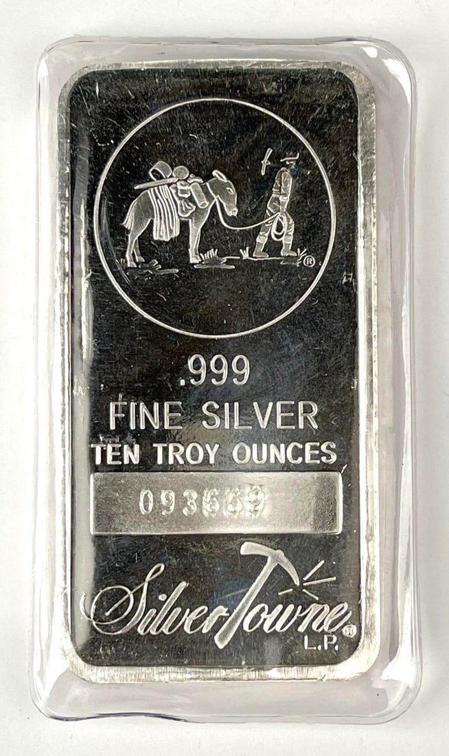 SilverTowne Prospector 10 oz .999 Fine Silver Ingot/ Bar: SilverTowne Prospector 10 oz .999 Fine Silver Ingot/ Bar