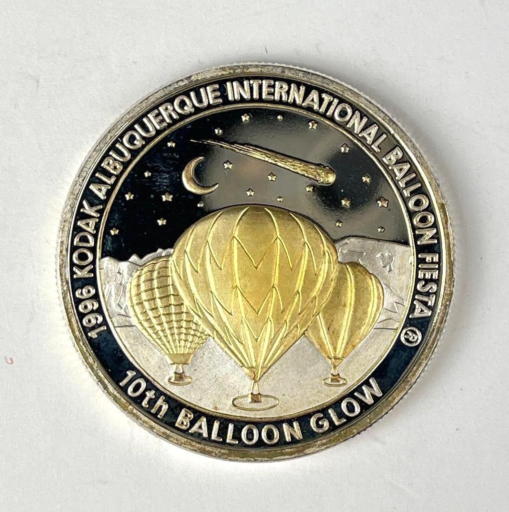 1996 Kodak Albuquerque International Balloon Festival 10th Balloon Glow 1 oz .999 Fine Silver Round (1 of 2)