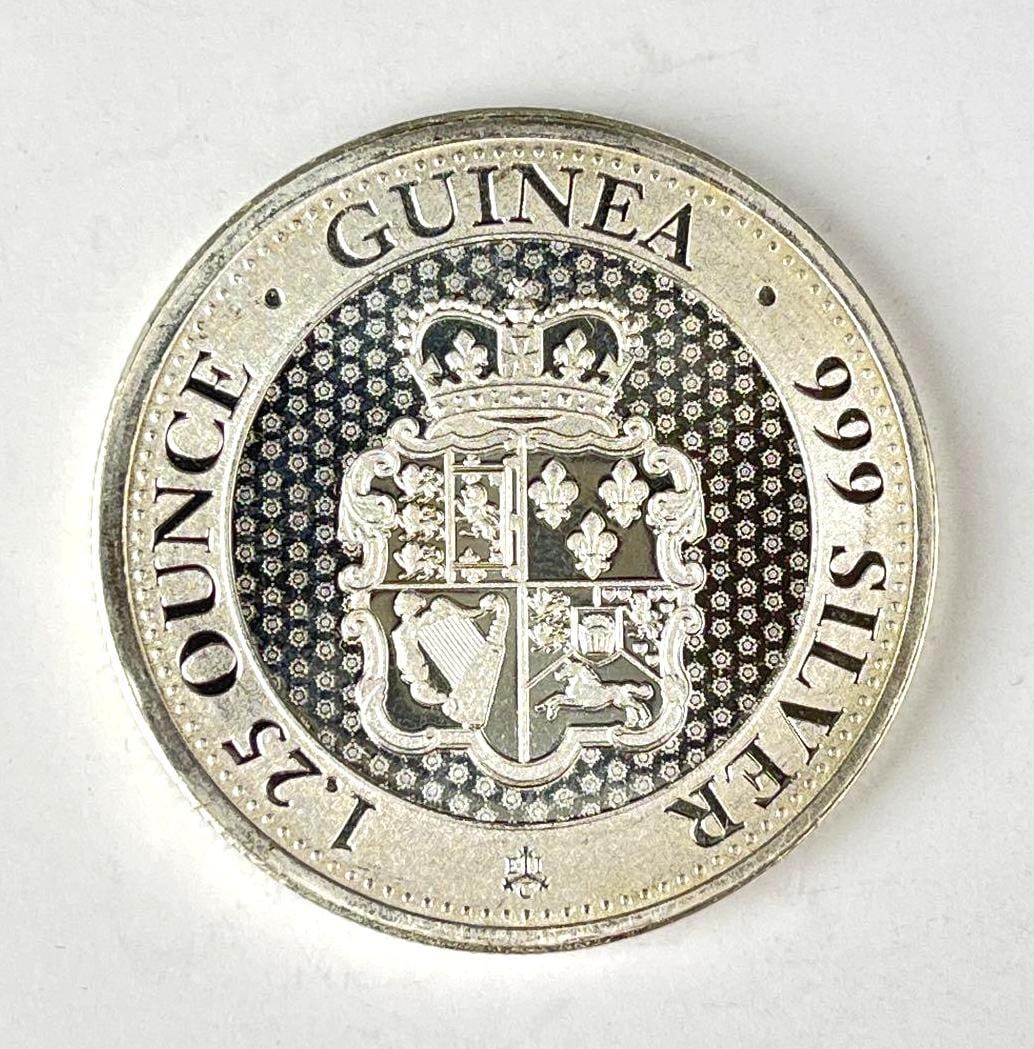 2022 St Helena $1.25 Guinea 1.25 oz 999 Silver Round: 2022 St Helena $1.25 Guinea 1.25 oz 999 Silver Round