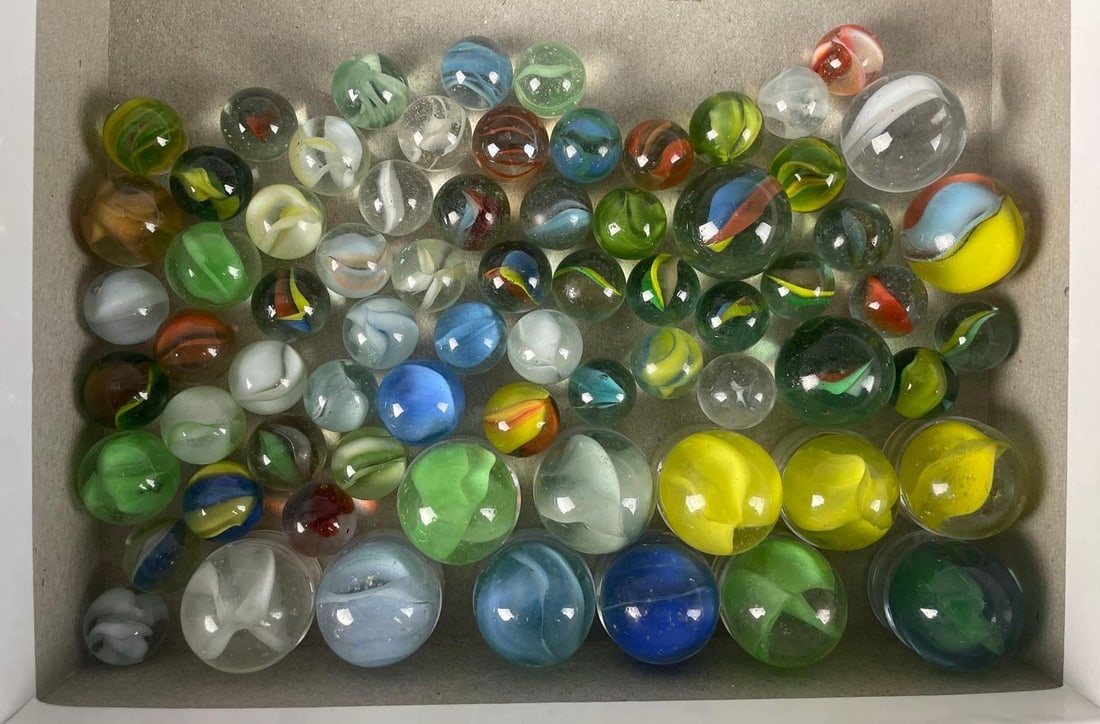 Group of 60+ Japanese Glass Marbles (1 of 2)