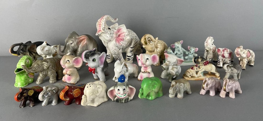 Group of Japanese Porcelain Elephant Figurines (1 of 3)