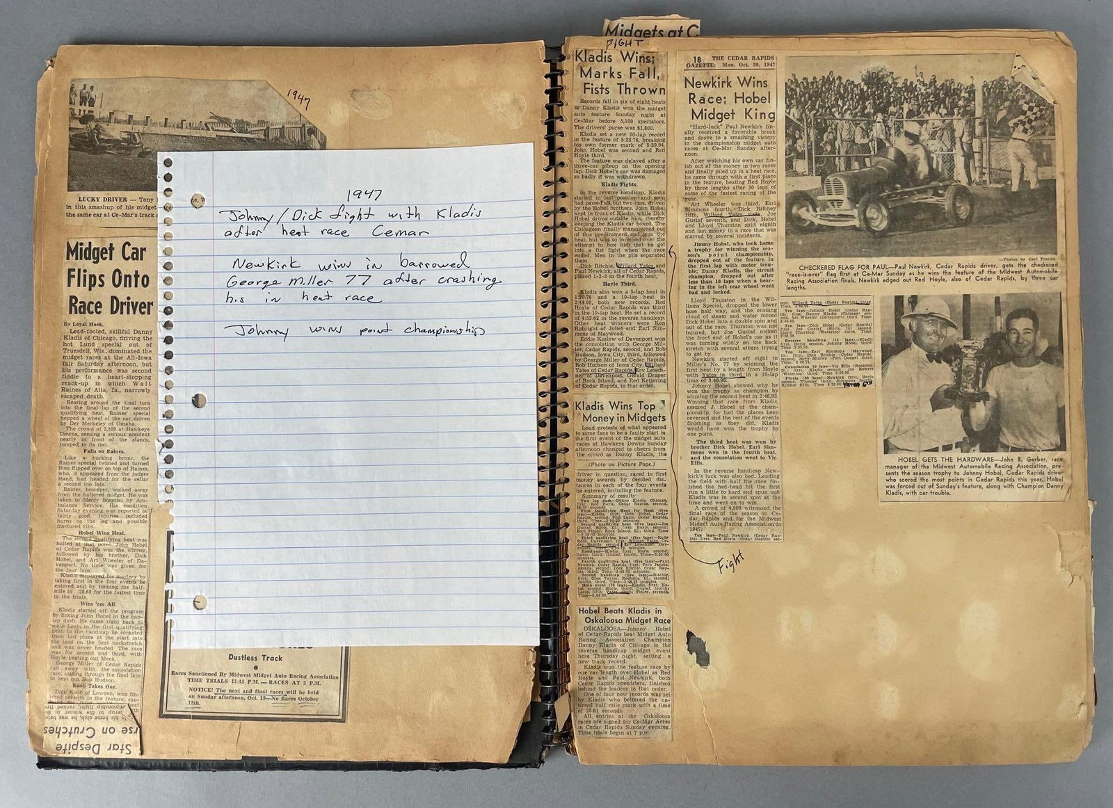 1940s Willard Yates Midget Car Racer Scrapbook (1 of 5)