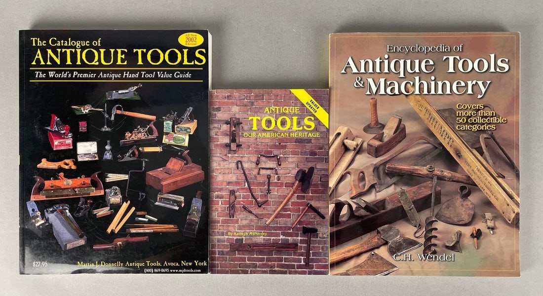 Group of Antique Tool Identification Books: Largest measures 11" x 8 1/2"