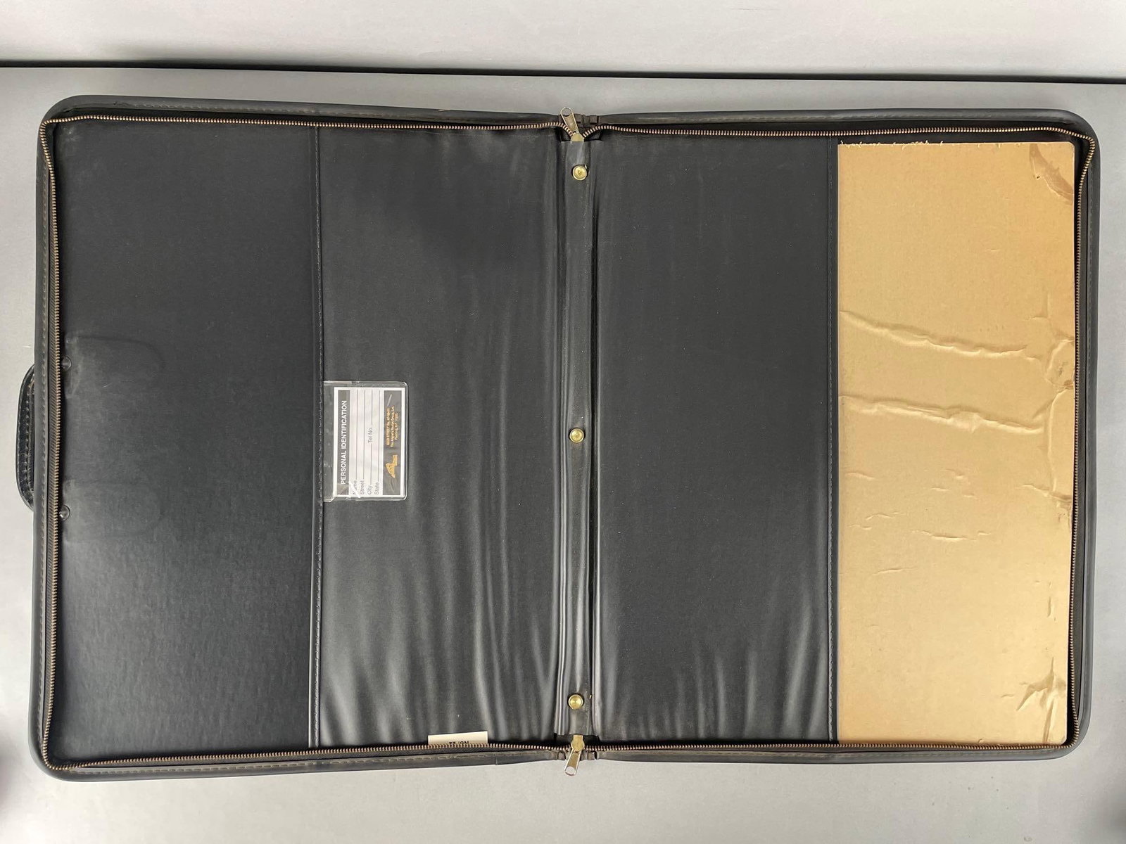 Vintage Black Leather Portfolio Case - 2