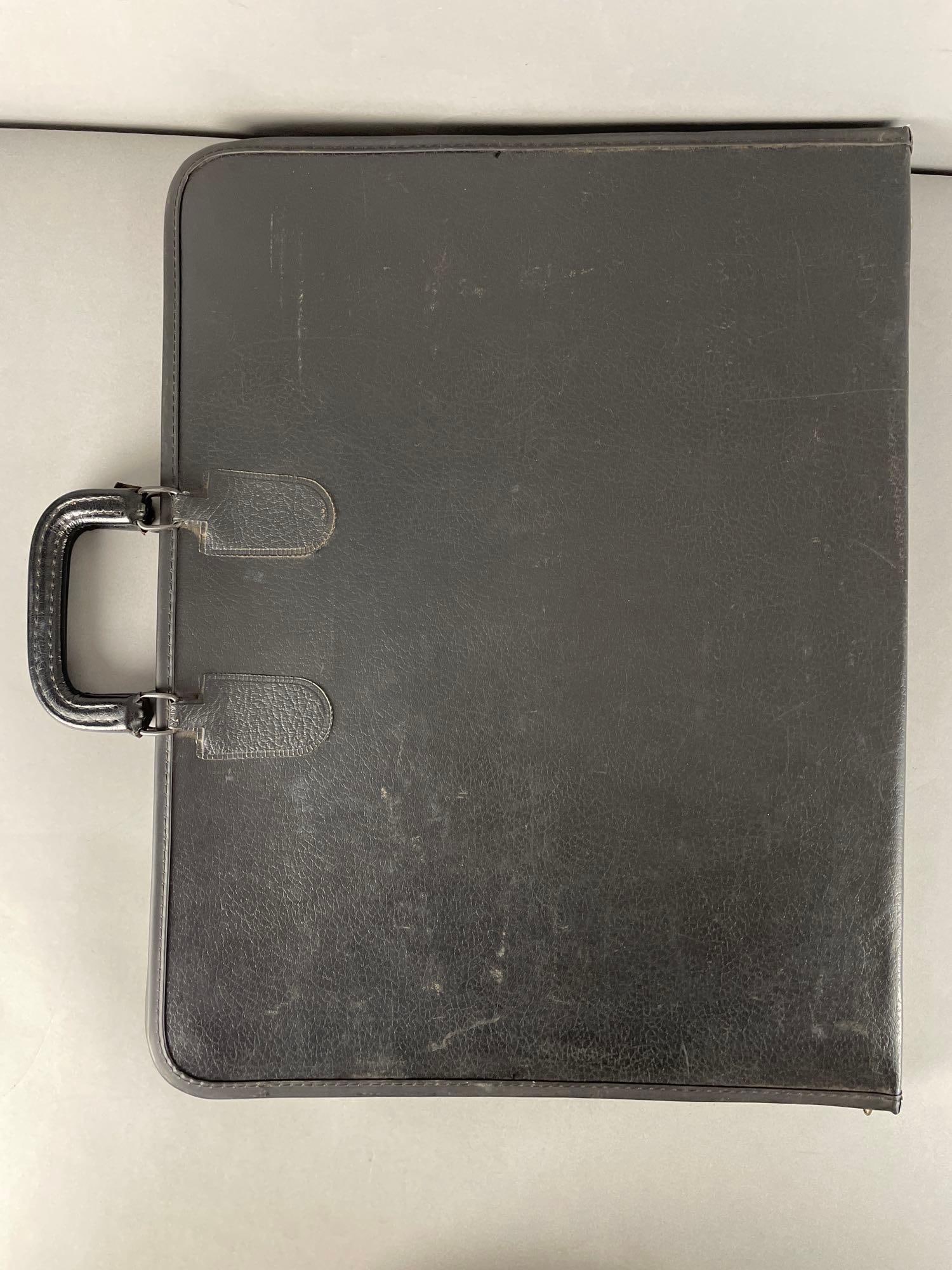 Vintage Black Leather Portfolio Case - 3