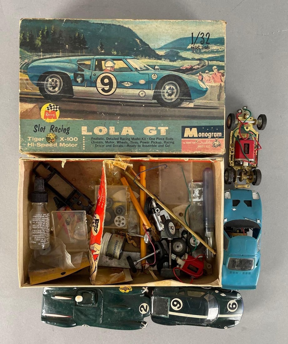 Group of Monogram Slot Racing Cars and Parts (1 of 3)
