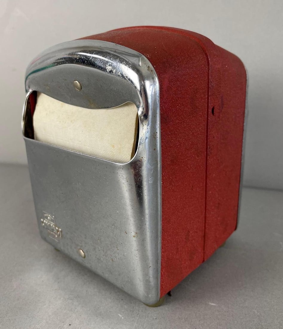 Vintage Marathon Compact Napkin Dispenser: Measures 6" x 4 1/4" x 4 3/4"
