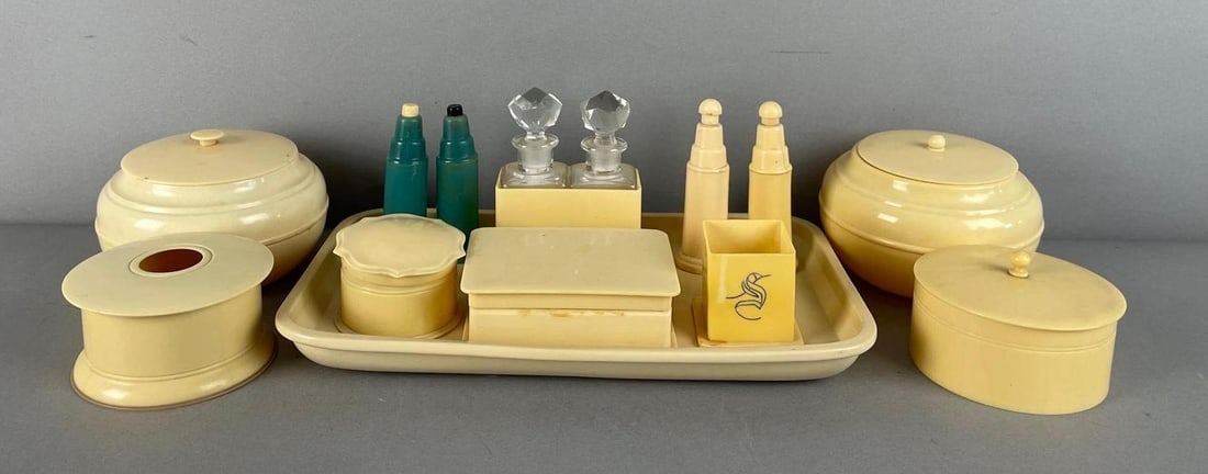 Vintage Ivory Celluloid Vanity Set (1 of 3)