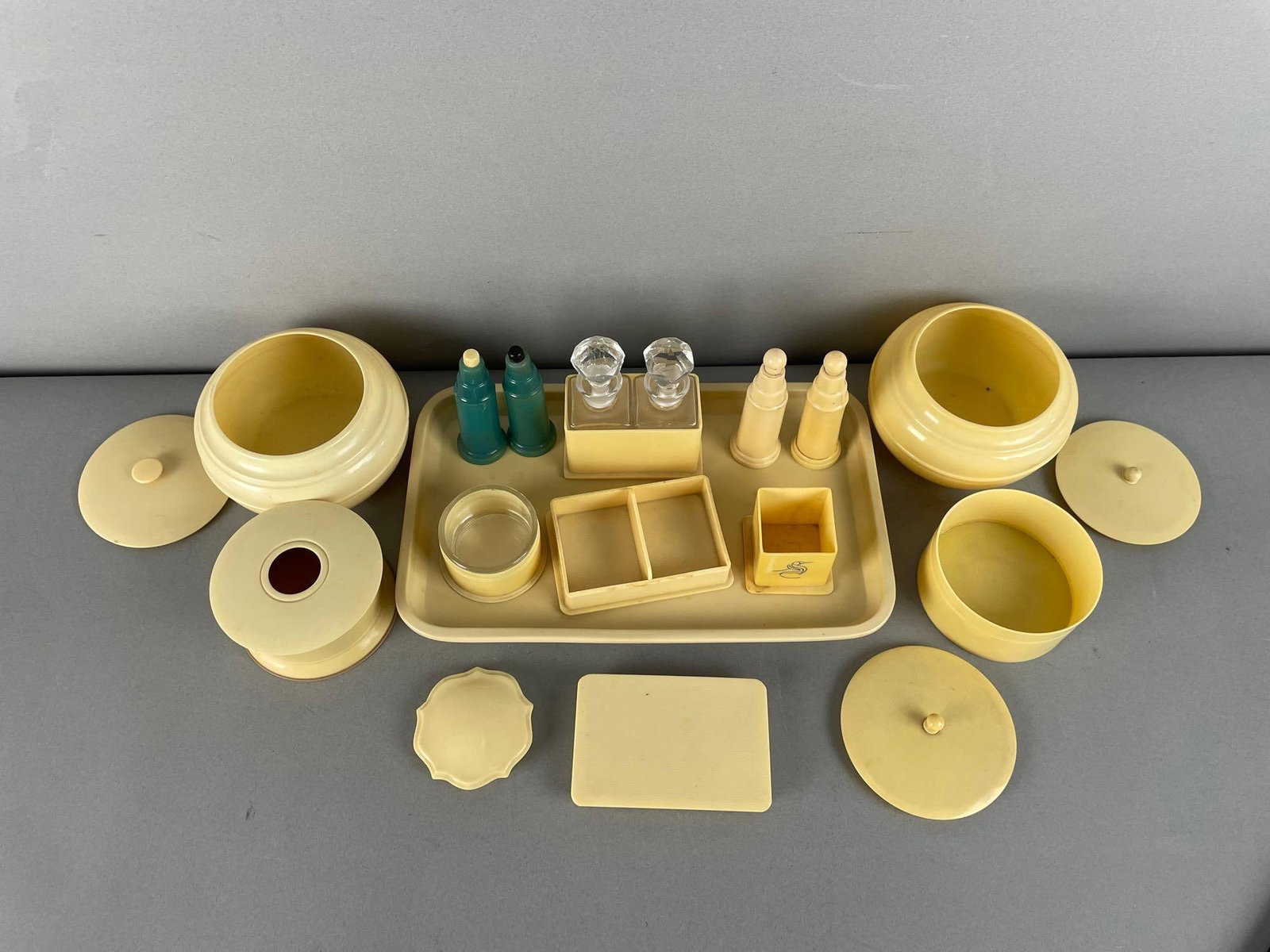 Vintage Ivory Celluloid Vanity Set - 2