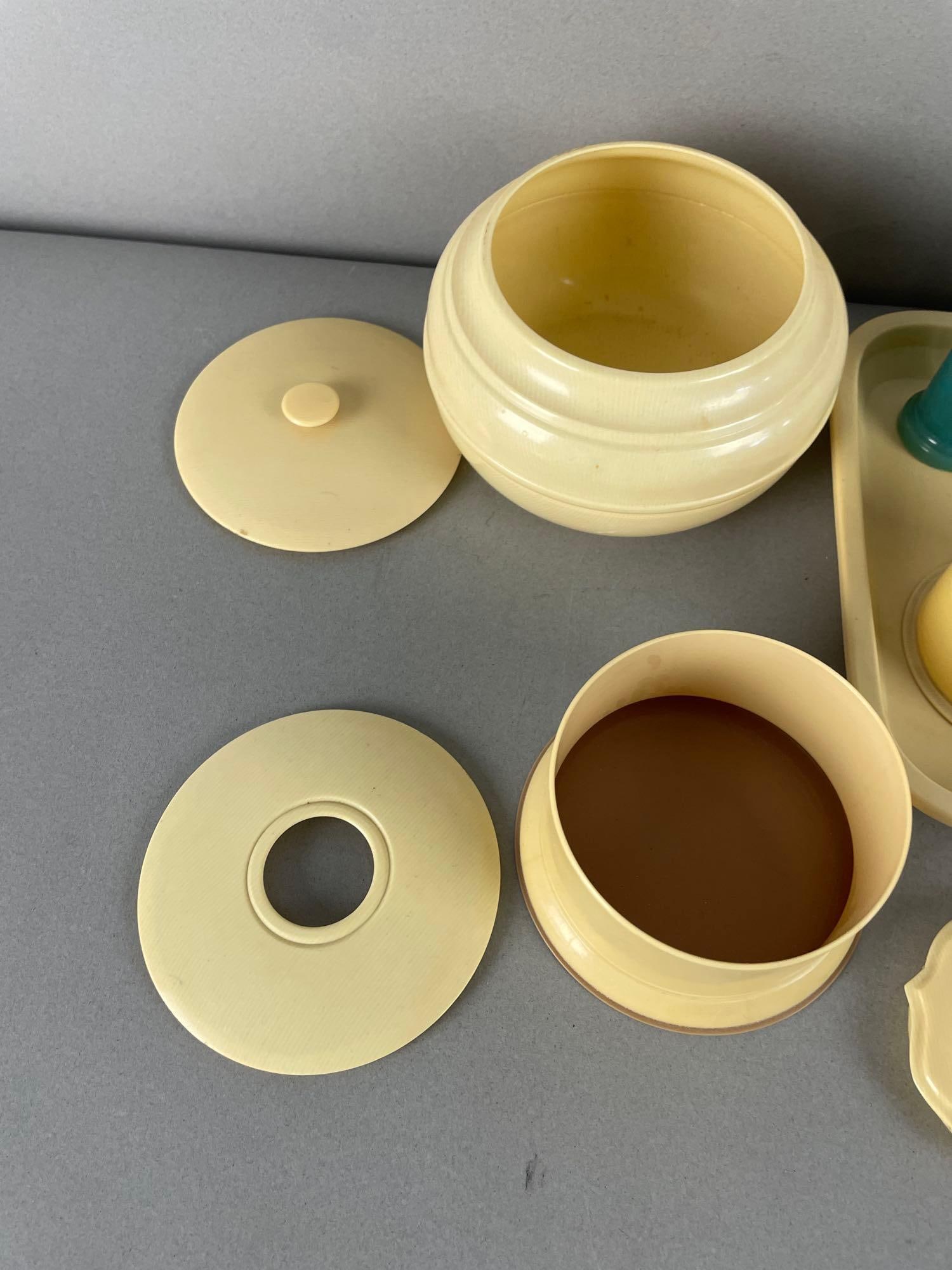 Vintage Ivory Celluloid Vanity Set - 3