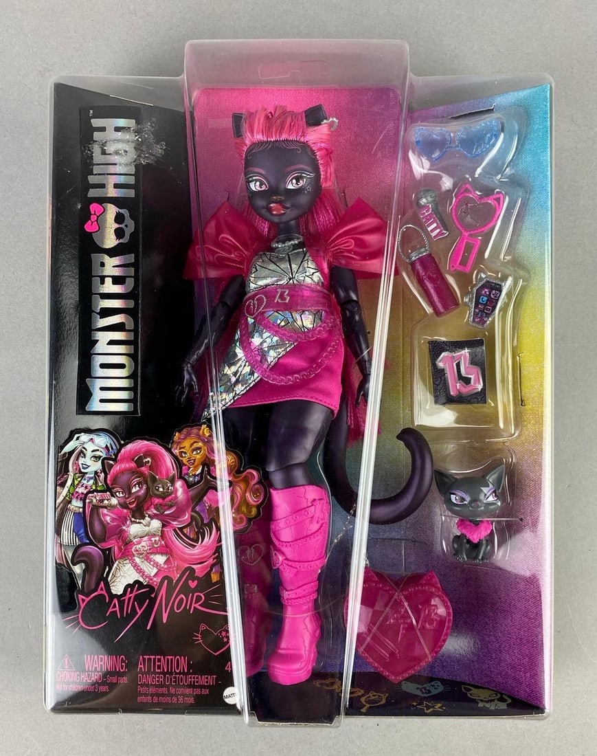 2024 Mattel Monster High Catty Noir Doll: Like new in original packaging. Measures H 12 x W 2 x L 9 inches.