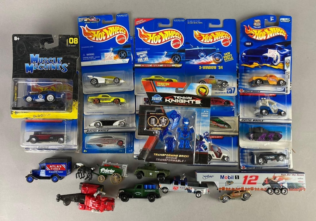 Group of Assorted Mattel HotWheels 1:64 Scale Die Cast Vehicles and More (1 of 3)
