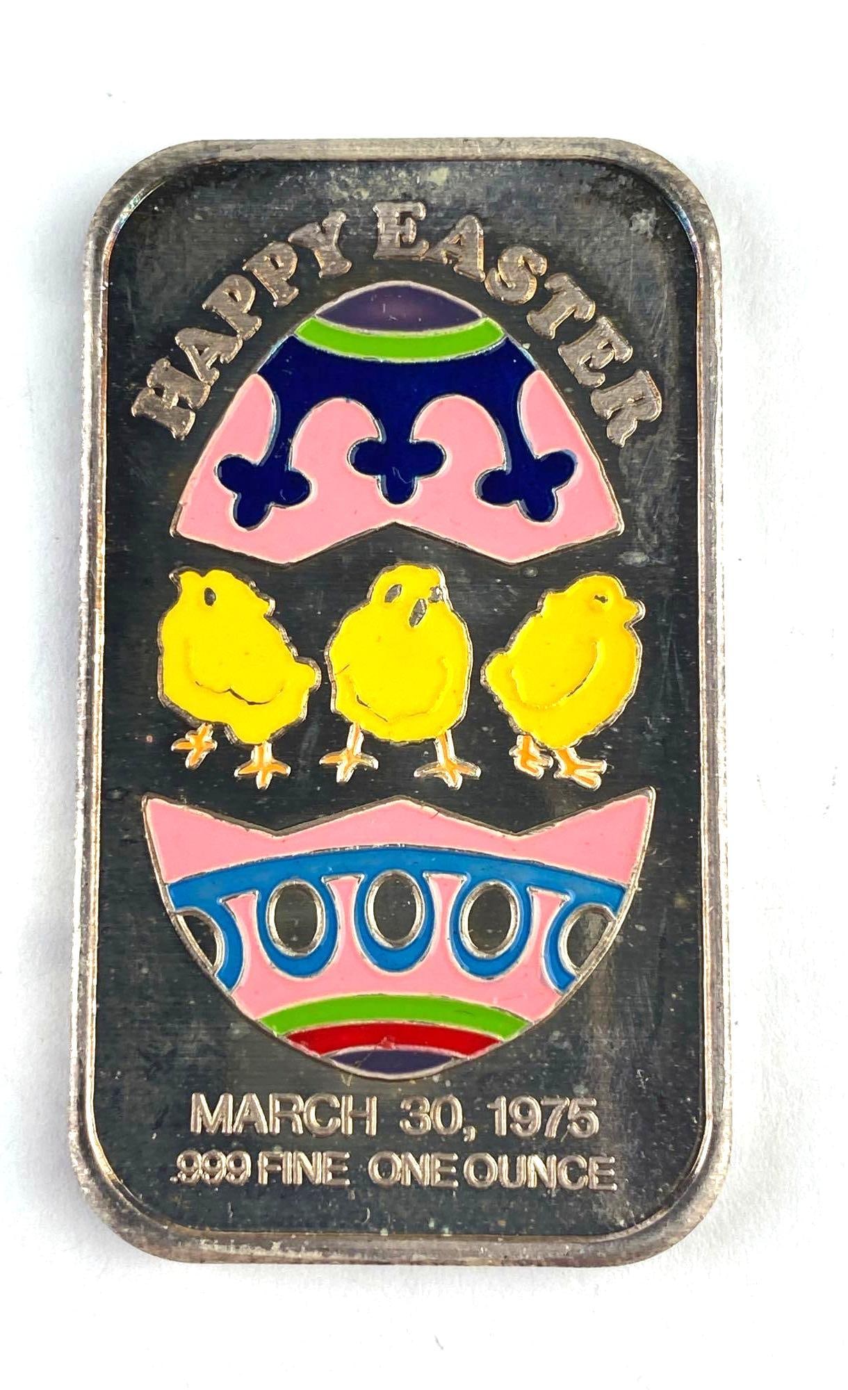 1975 Ceeco 1 Oz .999 Fine Silver Easter Ingot/ Bar (1 of 2)